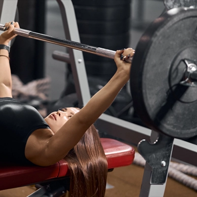 woman lifting weights